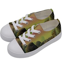 Planet Water Sea Landscape Space Kids  Low Top Canvas Sneakers by Simbadda