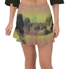 Planet Water Sea Landscape Space Fishtail Mini Chiffon Skirt by Simbadda