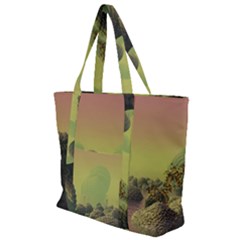 Planet Water Sea Landscape Space Zip Up Canvas Bag by Simbadda