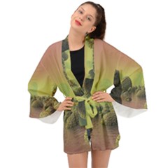 Planet Water Sea Landscape Space Long Sleeve Kimono