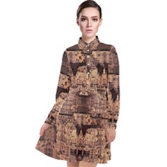 Fractals Abstraction Tla Designs Long Sleeve Chiffon Shirt Dress by Simbadda