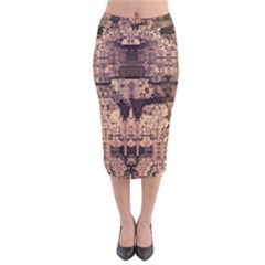 Fractals Abstraction Tla Designs Velvet Midi Pencil Skirt by Simbadda