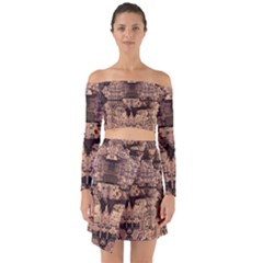 Fractals Abstraction Tla Designs Off Shoulder Top With Skirt Set by Simbadda