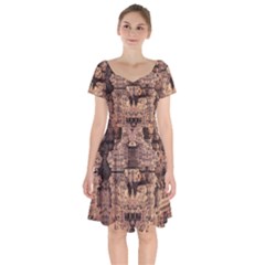 Fractals Abstraction Tla Designs Short Sleeve Bardot Dress