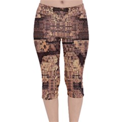 Fractals Abstraction Tla Designs Velvet Capri Leggings  by Simbadda