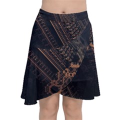 Fractals Abstraction Tla Designs Chiffon Wrap Front Skirt by Simbadda