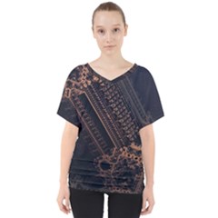 Fractals Abstraction Tla Designs V-neck Dolman Drape Top by Simbadda