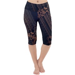 Fractals Abstraction Tla Designs Lightweight Velour Cropped Yoga Leggings by Simbadda