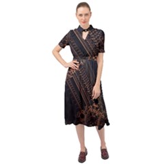 Fractals Abstraction Tla Designs Keyhole Neckline Chiffon Dress