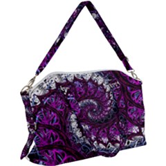 Fractal Background Swirl Art Skull Canvas Crossbody Bag