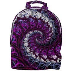 Fractal Background Swirl Art Skull Mini Full Print Backpack by Simbadda