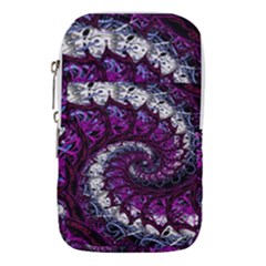 Fractal Background Swirl Art Skull Waist Pouch (small)