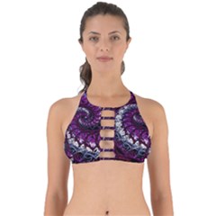 Fractal Background Swirl Art Skull Perfectly Cut Out Bikini Top