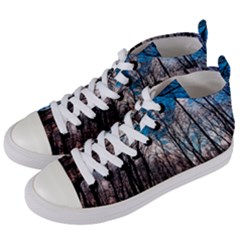 Winter Tree Park Sky Nature Women s Mid-top Canvas Sneakers by Simbadda