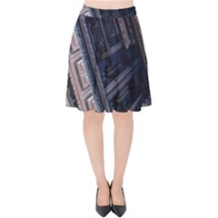 Fractal 3d Pattern Graphics Model Velvet High Waist Skirt by Simbadda