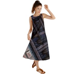 Fractal 3d Pattern Graphics Model Summer Maxi Dress