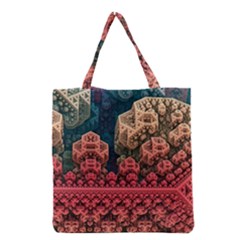 Fractals 3d Graphics Designs Grocery Tote Bag by Simbadda