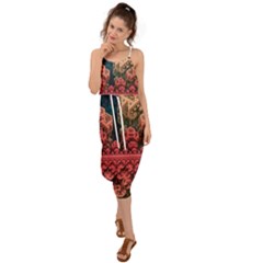 Fractals 3d Graphics Designs Waist Tie Cover Up Chiffon Dress