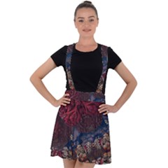 Fractals 3d Graphics Designs Velvet Suspender Skater Skirt