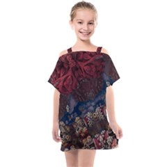 Fractals 3d Graphics Designs Kids  One Piece Chiffon Dress