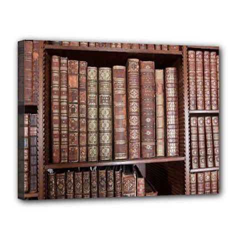 Library Books Knowledge Canvas 16  X 12  (stretched) by Simbadda