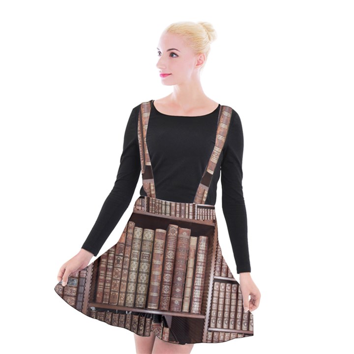 Library Books Knowledge Suspender Skater Skirt