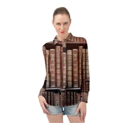 Library Books Knowledge Long Sleeve Chiffon Shirt