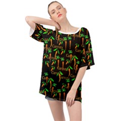 Carrots Pattern Oversized Chiffon Top