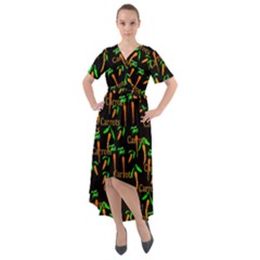 Carrots Pattern Front Wrap High Low Dress by bloomingvinedesign