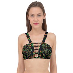 Carrots Pattern Cage Up Bikini Top