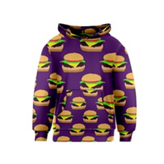 Burger Pattern Kids  Pullover Hoodie by bloomingvinedesign