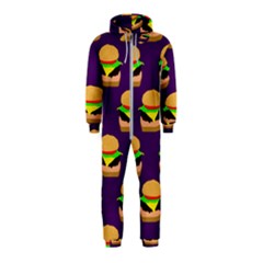 Burger Pattern Hooded Jumpsuit (kids) by bloomingvinedesign