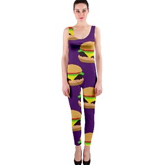 Burger Pattern One Piece Catsuit by bloomingvinedesign