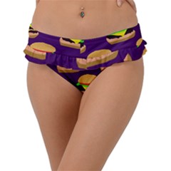 Burger Pattern Frill Bikini Bottom by bloomingvinedesign