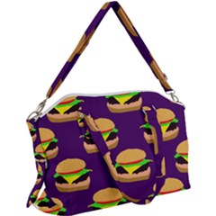 Burger Pattern Canvas Crossbody Bag