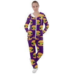 Burger Pattern Women s Tracksuit by bloomingvinedesign