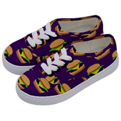 Burger Pattern Kids  Classic Low Top Sneakers by bloomingvinedesign