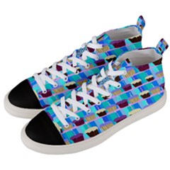 Cupcakes Pattern Men s Mid-top Canvas Sneakers by bloomingvinedesign