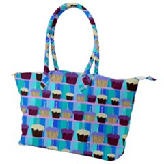 Cupcakes Pattern Canvas Shoulder Bag by bloomingvinedesign