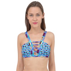 Cupcakes Pattern Cage Up Bikini Top