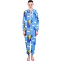 Blue Coyote Pattern Hooded Jumpsuit (Ladies)  View1