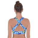 Blue Coyote Pattern Cross Back Sports Bra View2