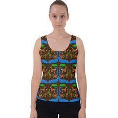 Foxes Pattern Velvet Tank Top by bloomingvinedesign