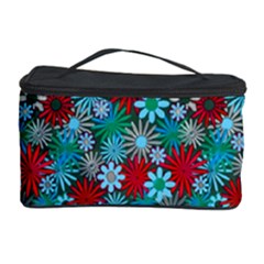 Red And Blue Green Floral Pattern Cosmetic Storage by bloomingvinedesign