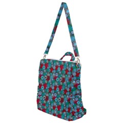 Red And Blue Green Floral Pattern Crossbody Backpack by bloomingvinedesign