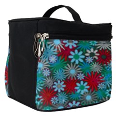 Red And Blue Green Floral Pattern Make Up Travel Bag (small) by bloomingvinedesign