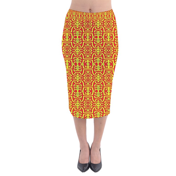 New Arrivals-A-4 Velvet Midi Pencil Skirt