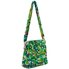 Funky Sequins Zipper Messenger Bag