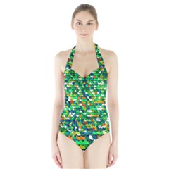 Funky Sequins Halter Swimsuit