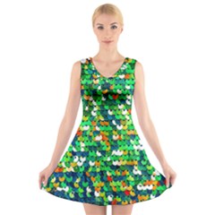 Funky Sequins V-neck Sleeveless Dress